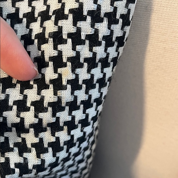 Vintage Black & White Weaved Houndstooth Blazer w/sequins trim detail Size 10 - Picture 14 of 17